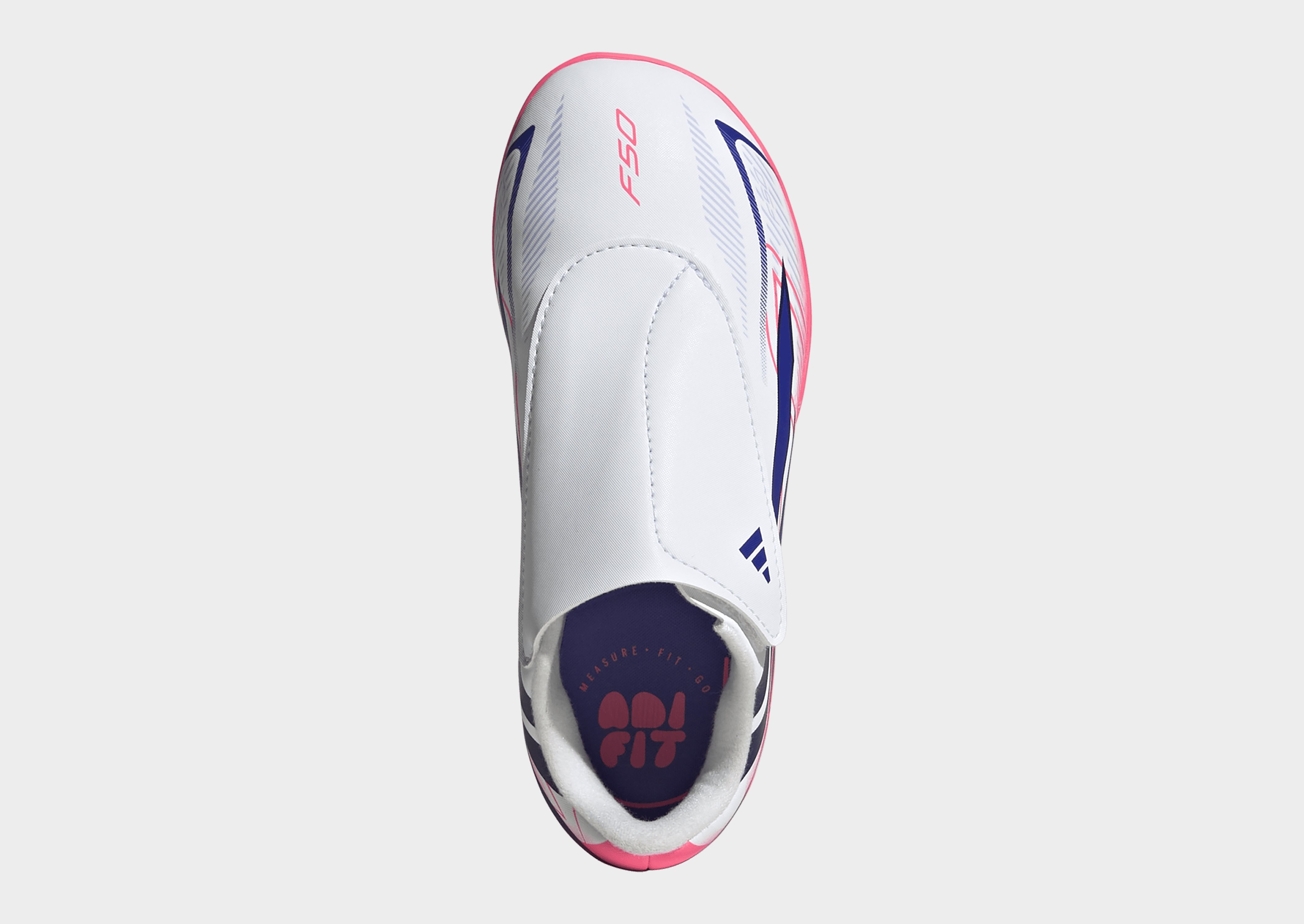 adidas F50 Hyperfast Club Kids Fußballschuh, Naturrasen/Gemischte Böden, Klettverschluss