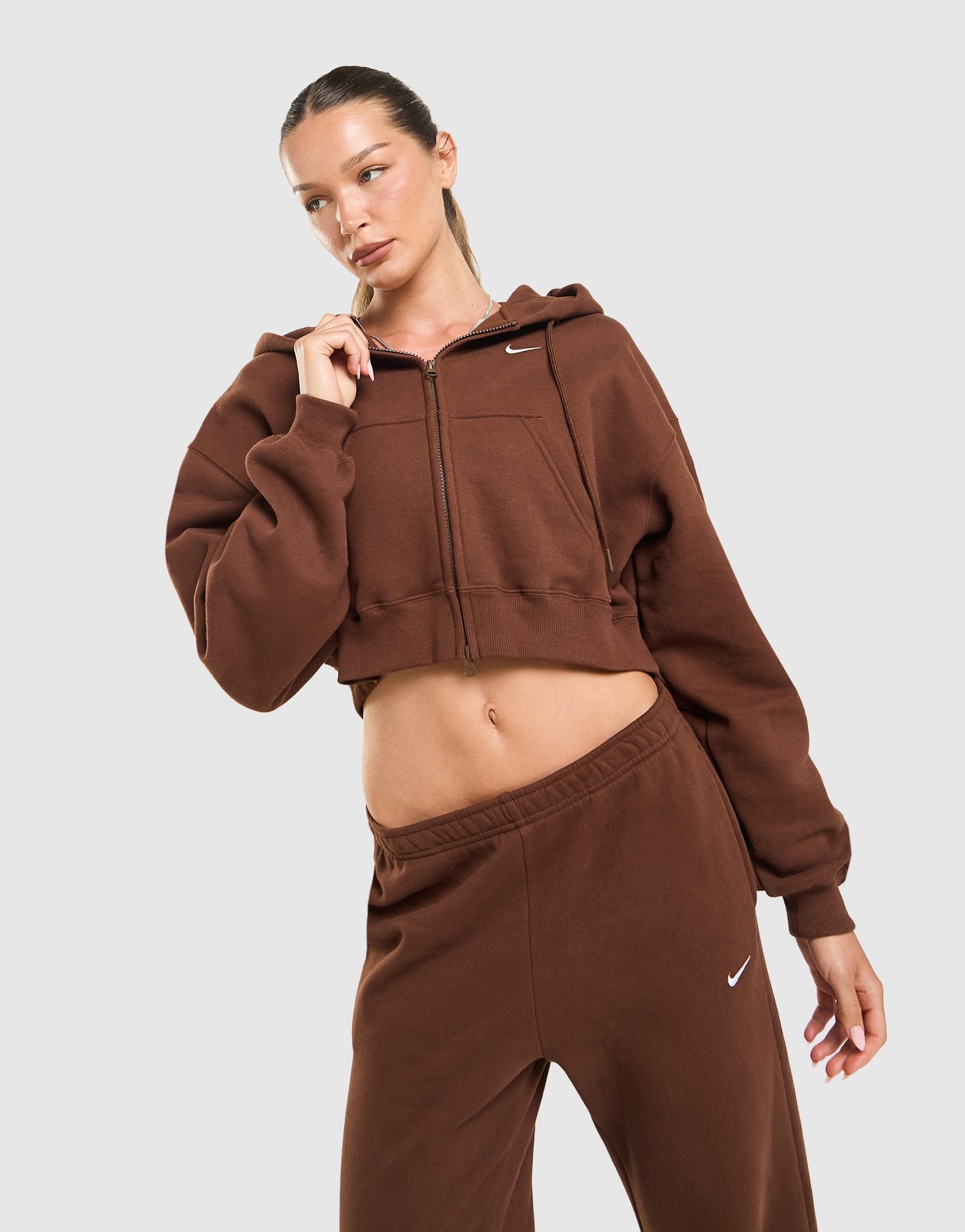 Nike Studio Fleece Cropped Full-Zip Hoodie