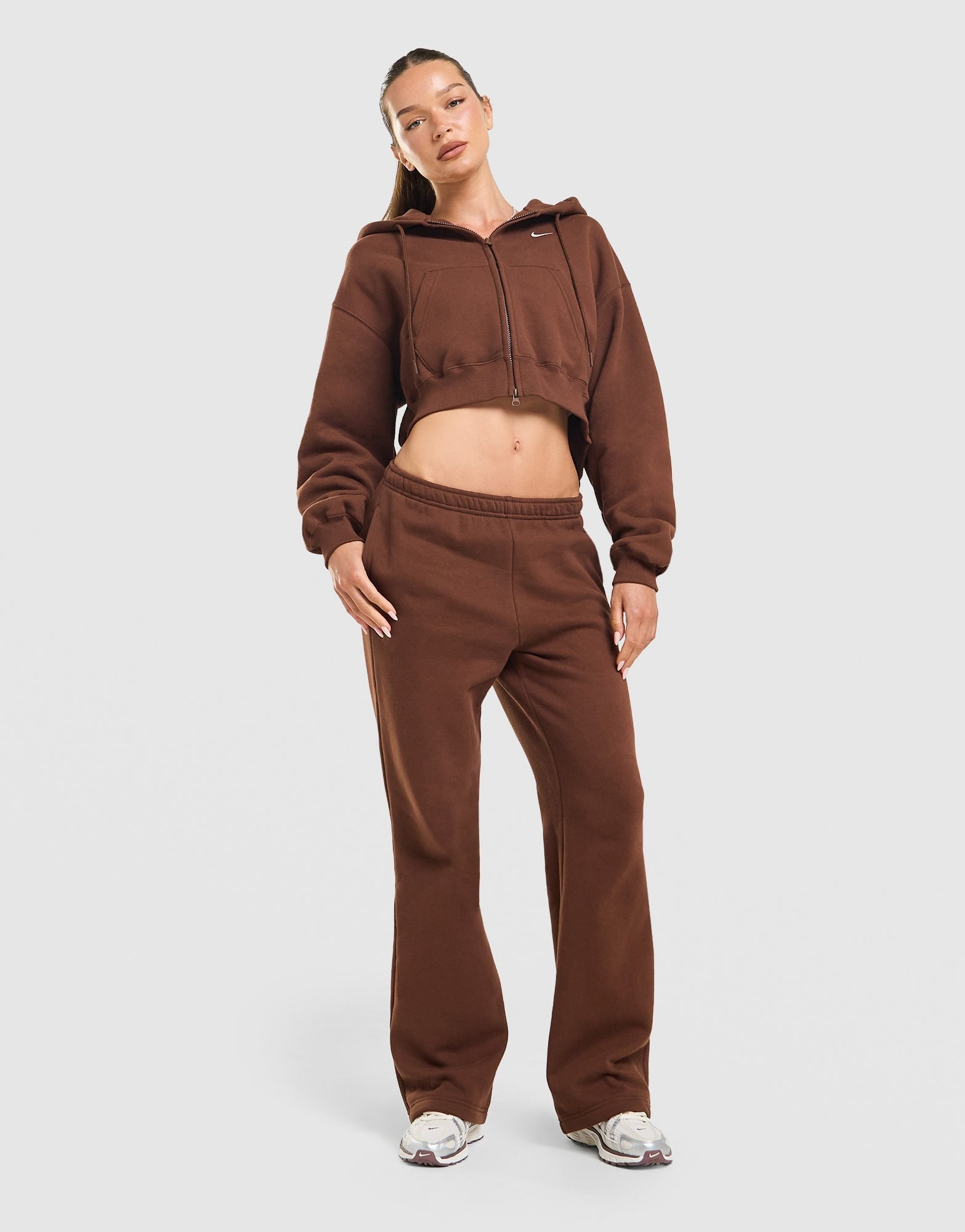 Nike Studio Fleece Cropped Full-Zip Hoodie