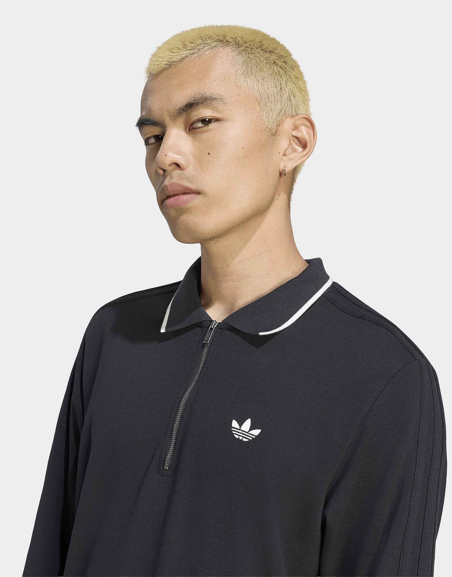 adidas 3-streifen Poloshirt, Langärmelig, Gerippt