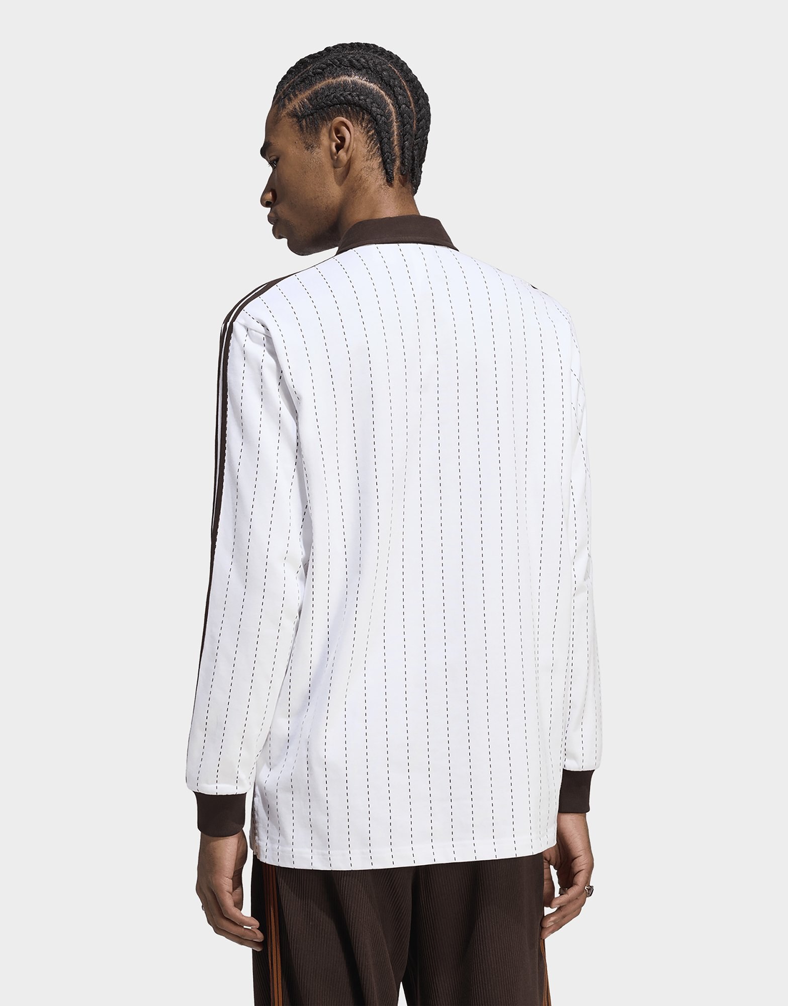 adidas Poloshirt, Nadelstreifen, Langärmelig