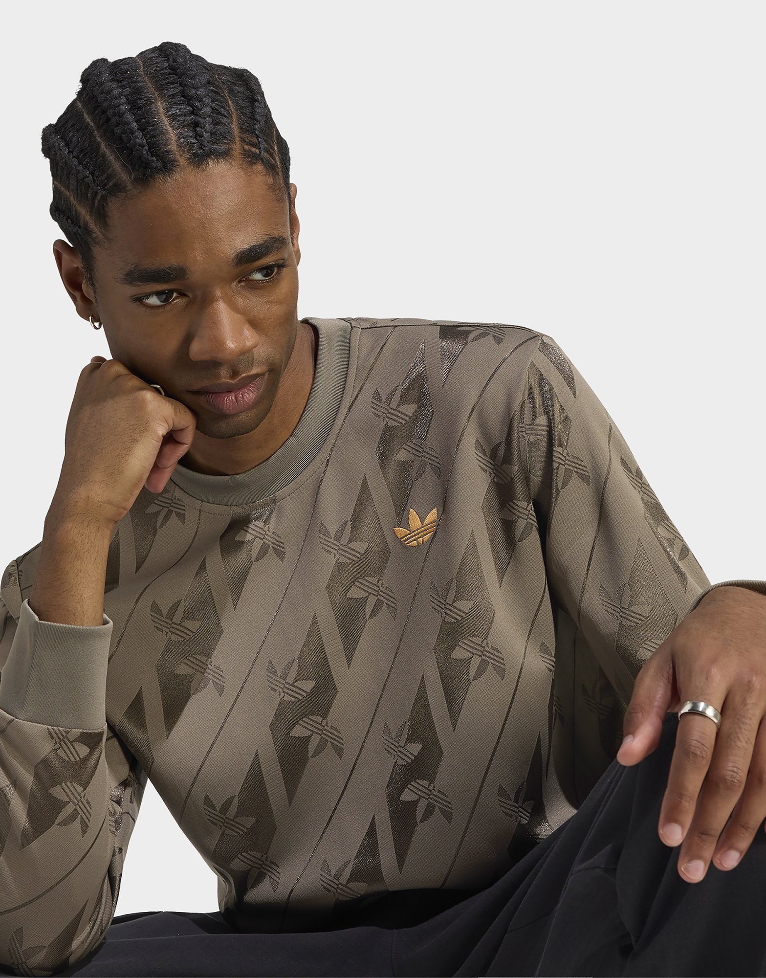 adidas Jacquard Trefoil Jersey, Langärmelig