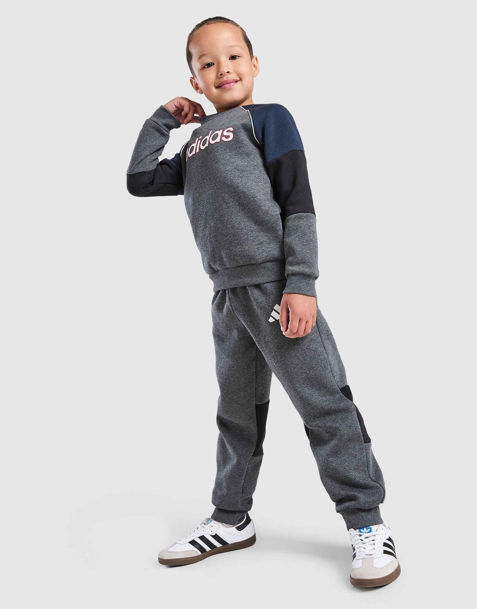 adidas Linear Colour Block Crew Trainingsanzug Kleinkinder