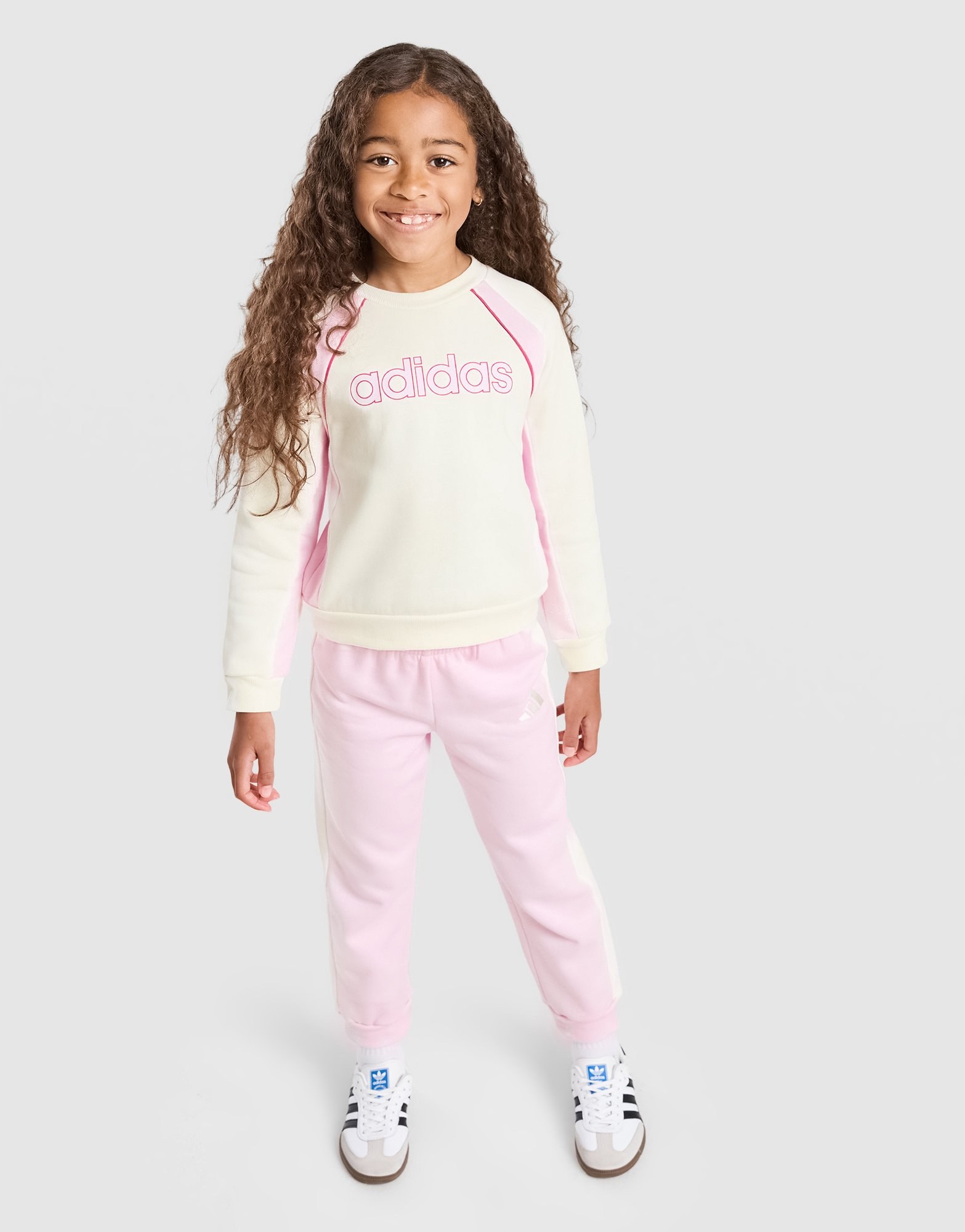 adidas Girls' Linear Colour Block Sweatshirt Kleinkinder