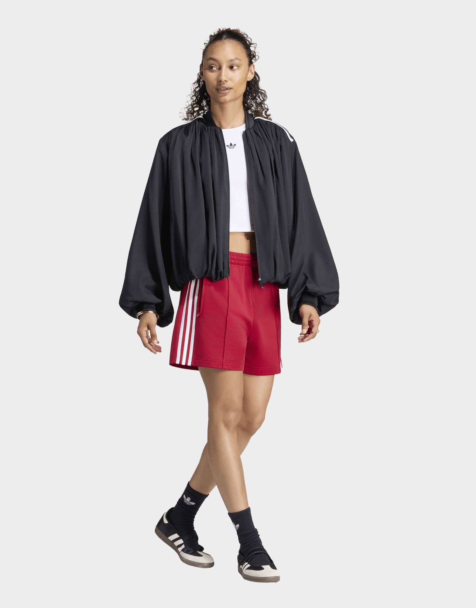adidas Originals Jacke, Satin, Plissiert