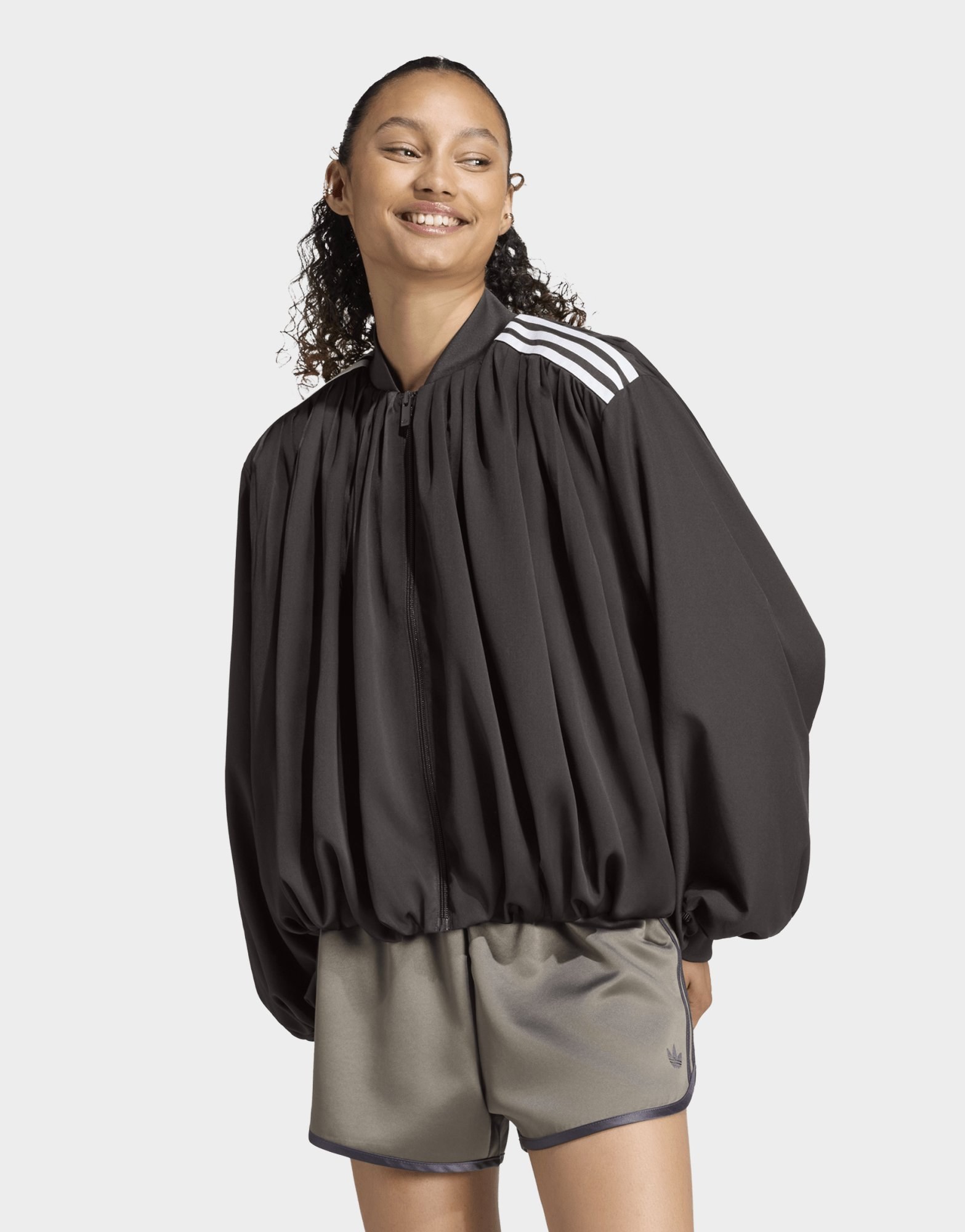 adidas Originals Jacke, Satin, Plissiert