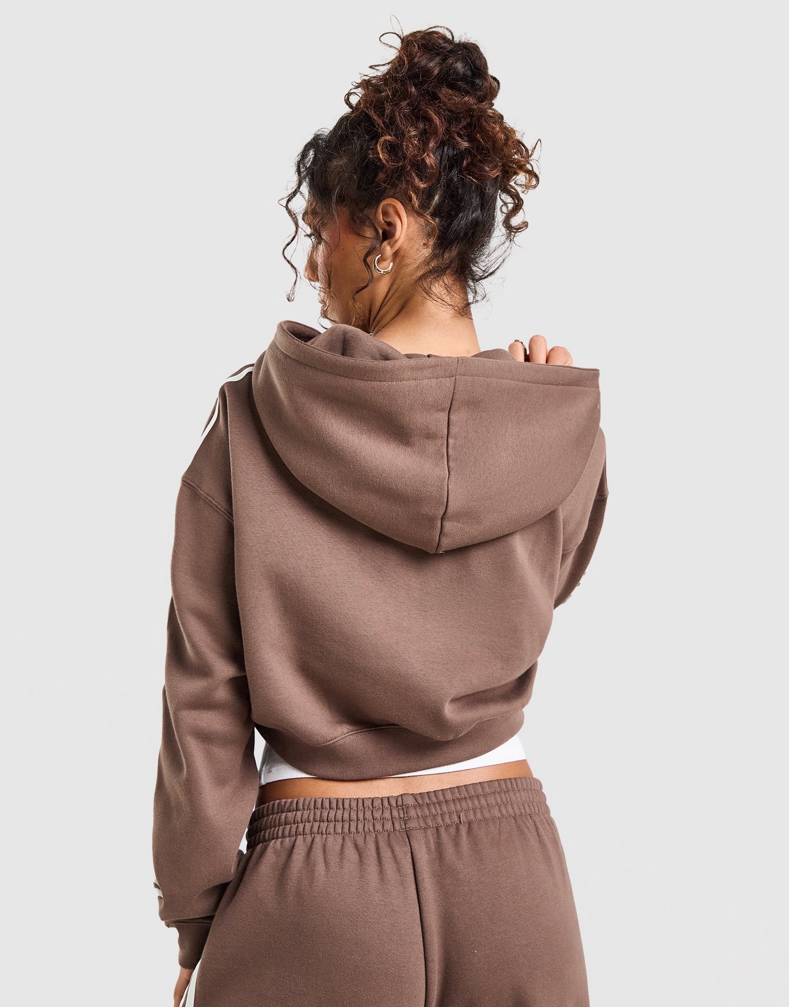 adidas Originals 3-Stripes Cropped Full Zip Hoodie
