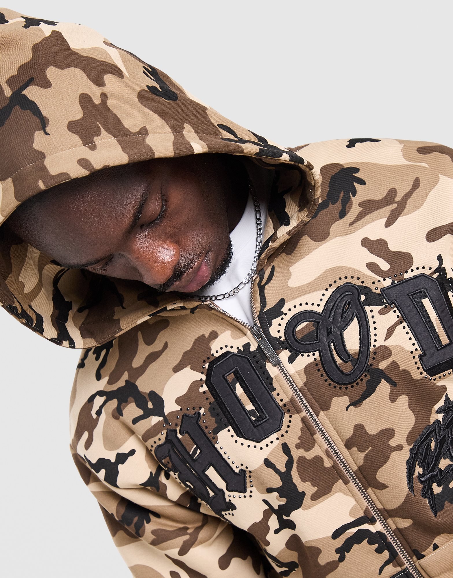 Hoodrich Camo Iron Allover-Print Full-Zip Hoodie