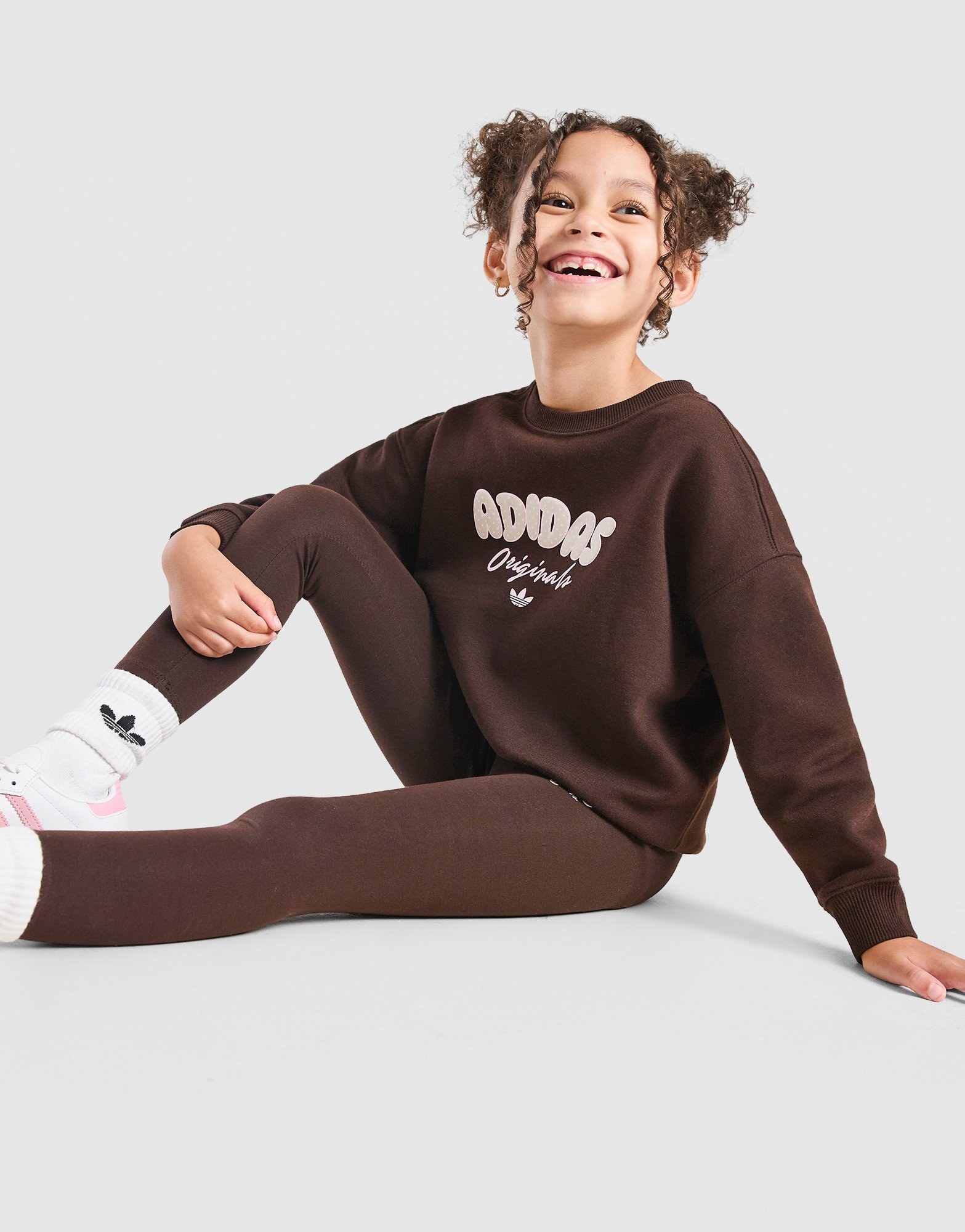 adidas Originals Girls' Polka Dot Crew Oberteil & Leggings Set Kleinkinder