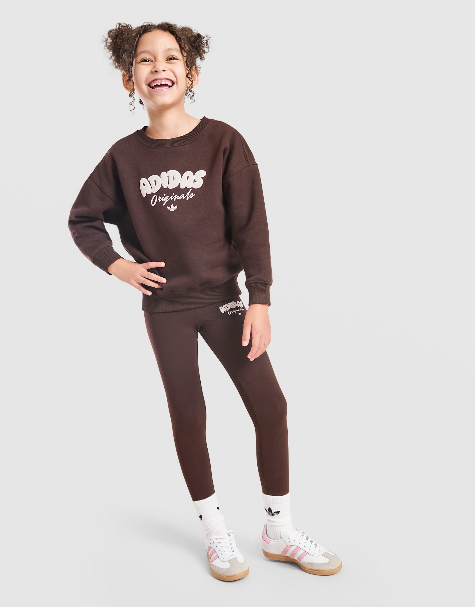 adidas Originals Girls' Polka Dot Crew Oberteil & Leggings Set Kleinkinder