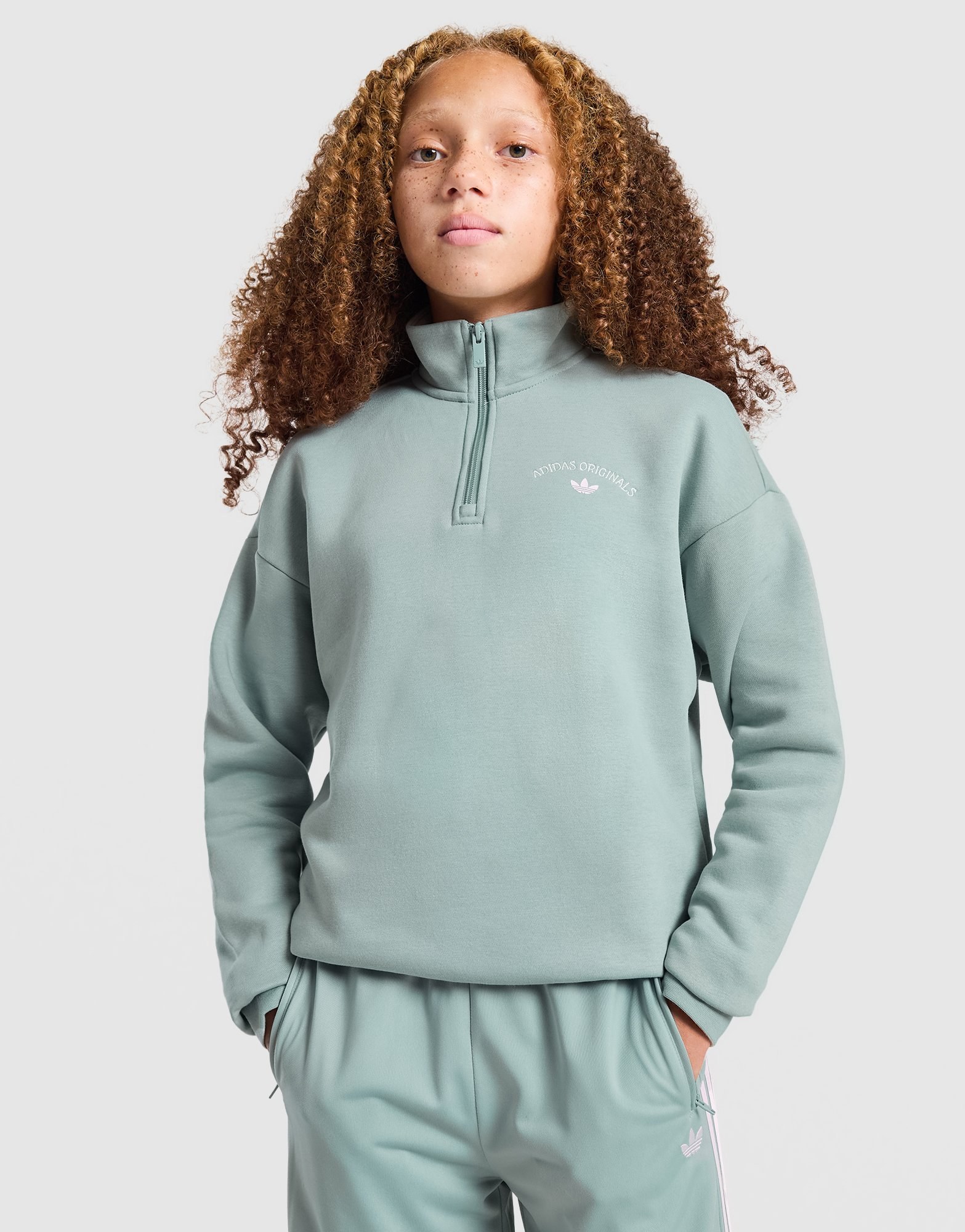 adidas Originals Girls' Varsity 1/4-Zip Sweatshirt Kinder