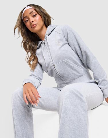 JUICY COUTURE Diamante JC Logo Full-Zip Hoodie