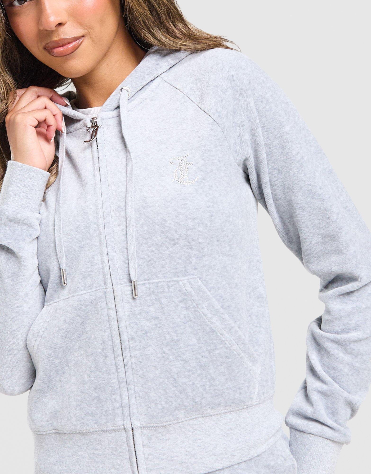 JUICY COUTURE Diamante JC Logo Full-Zip Hoodie