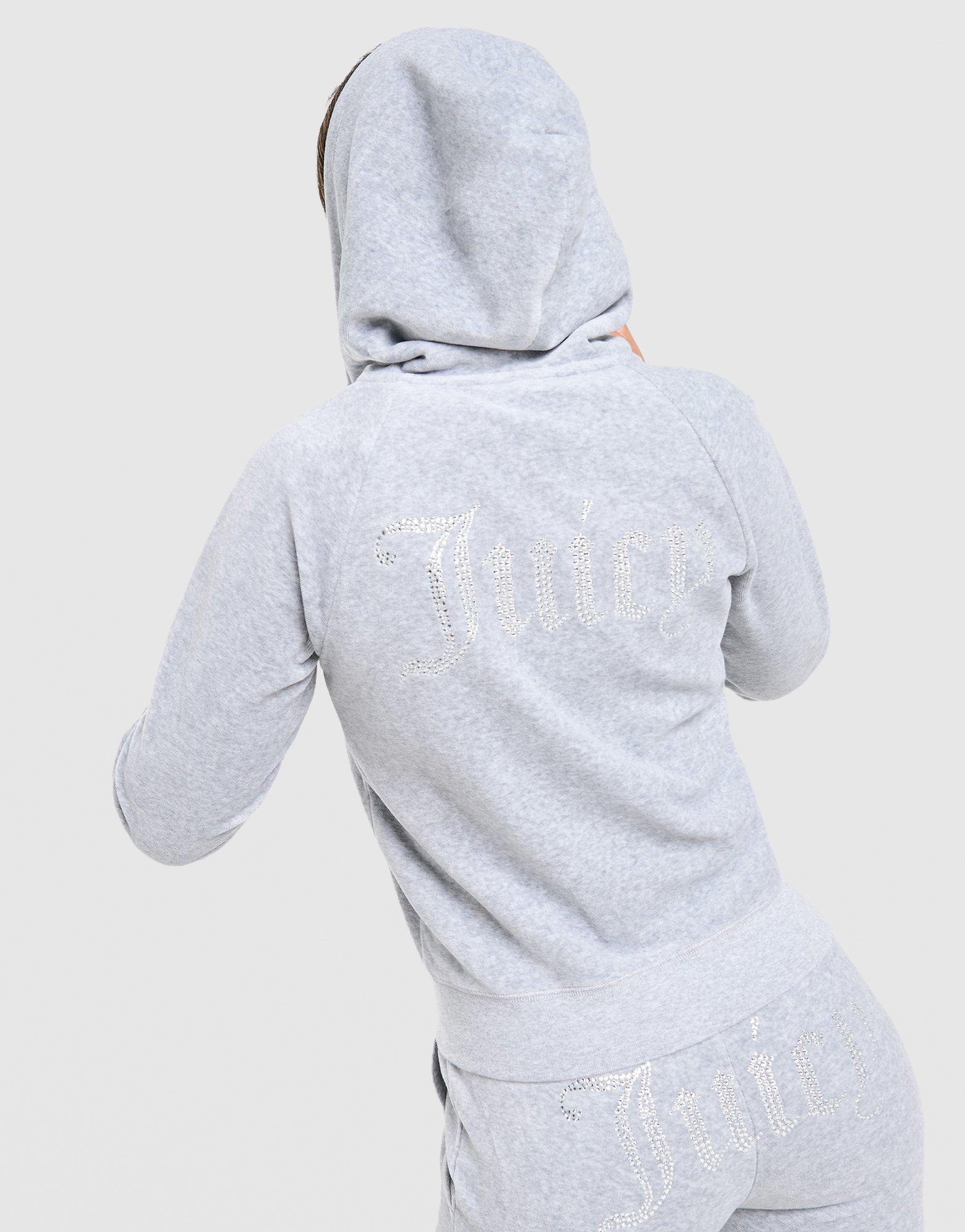 JUICY COUTURE Diamante JC Logo Full-Zip Hoodie