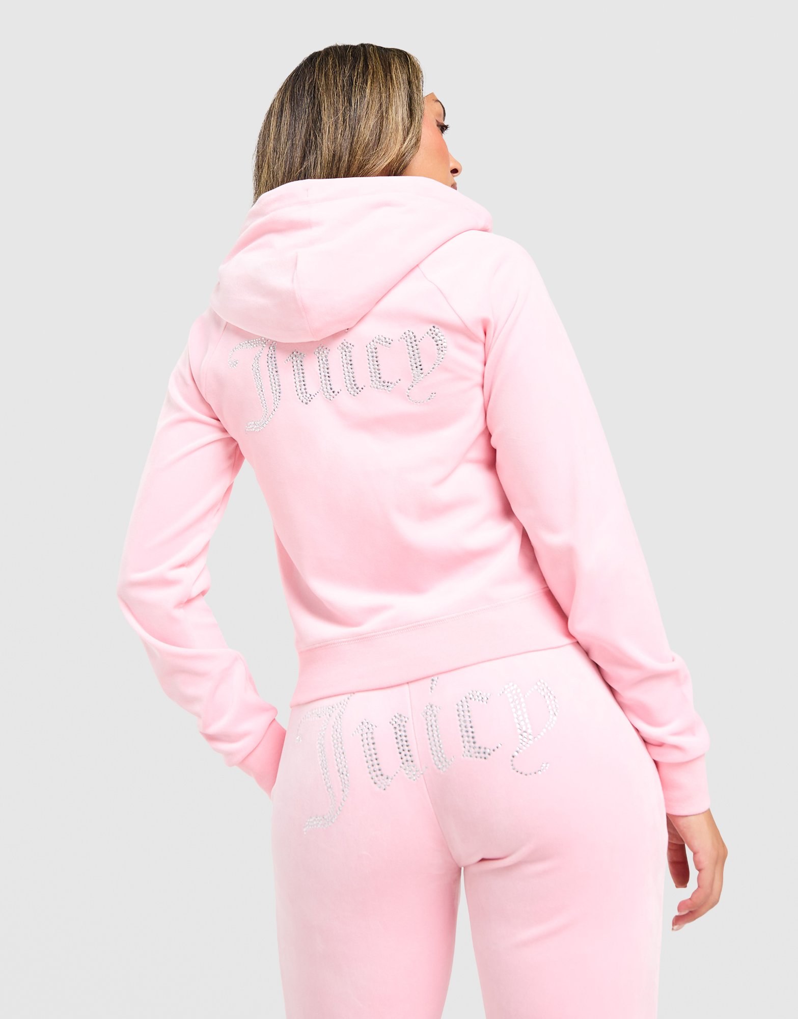 JUICY COUTURE Diamante JC Logo Full-Zip Hoodie
