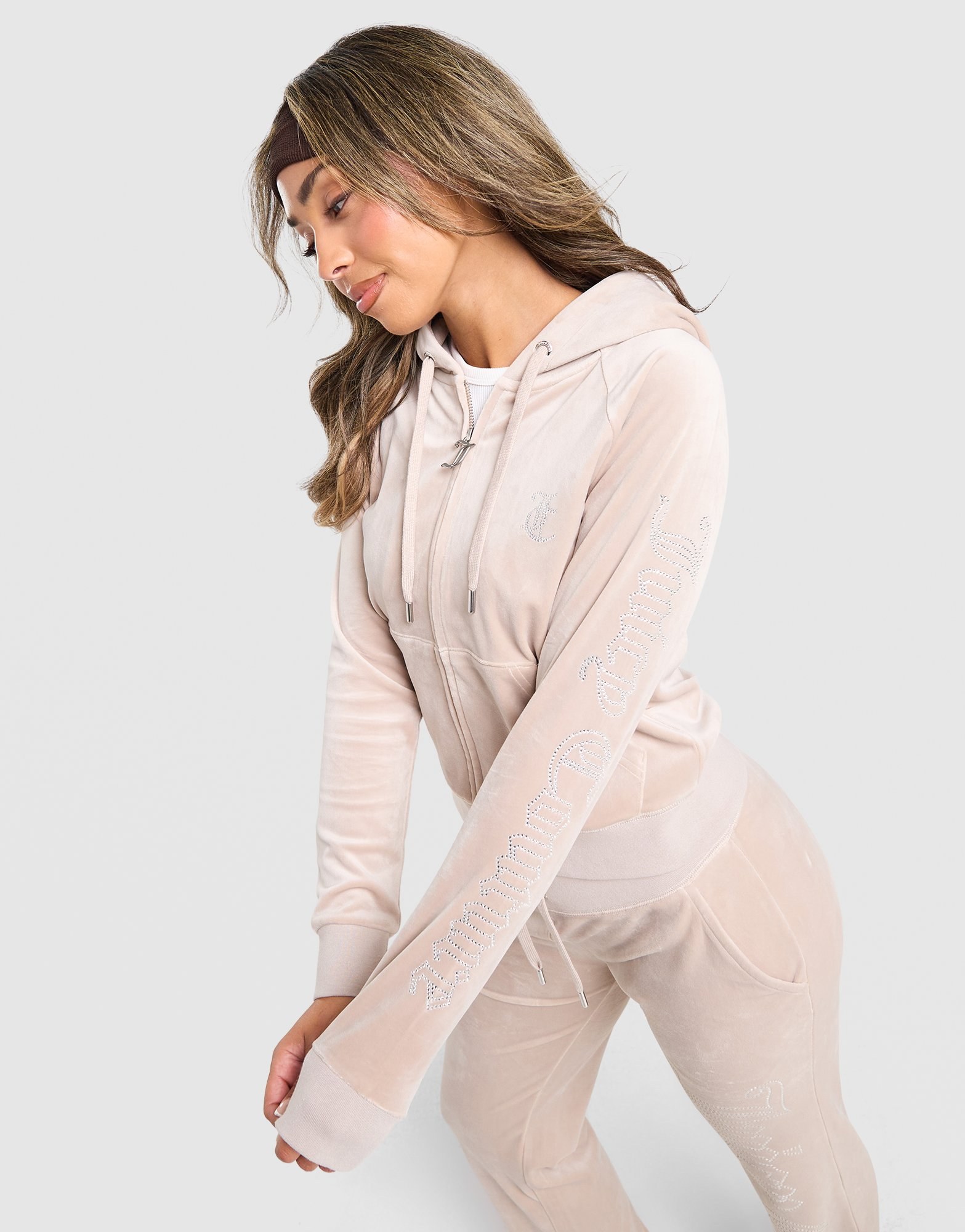 JUICY COUTURE Outline Diamante Full-Zip Hoodie