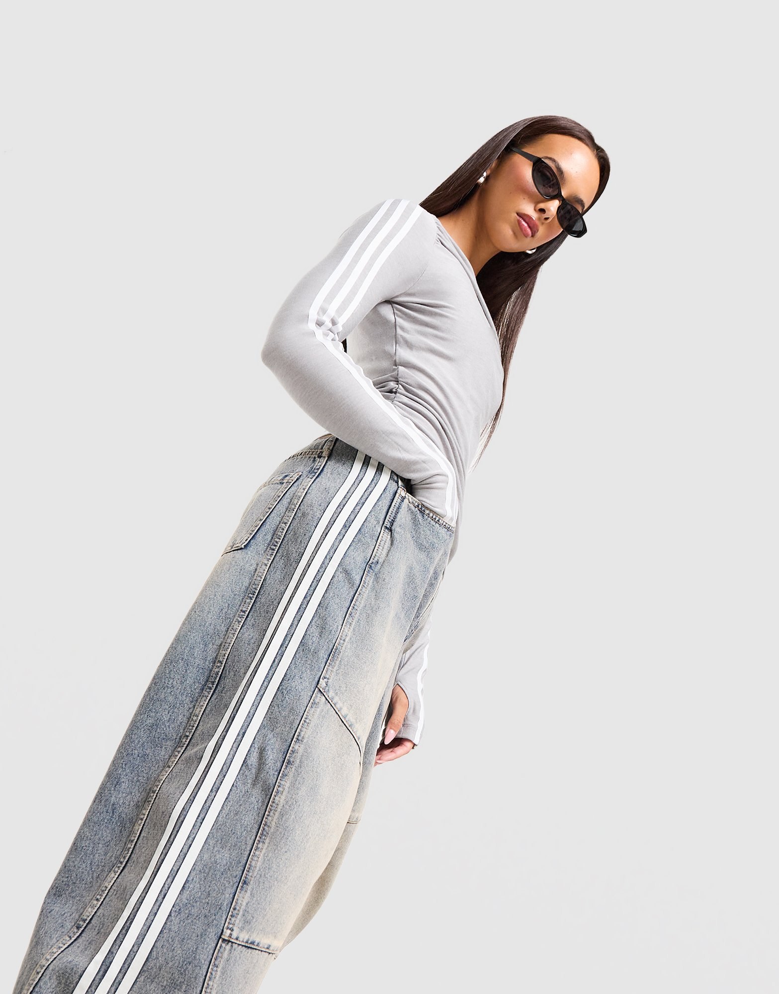 adidas Originals 3-Streifen Denim Barrel Jeans