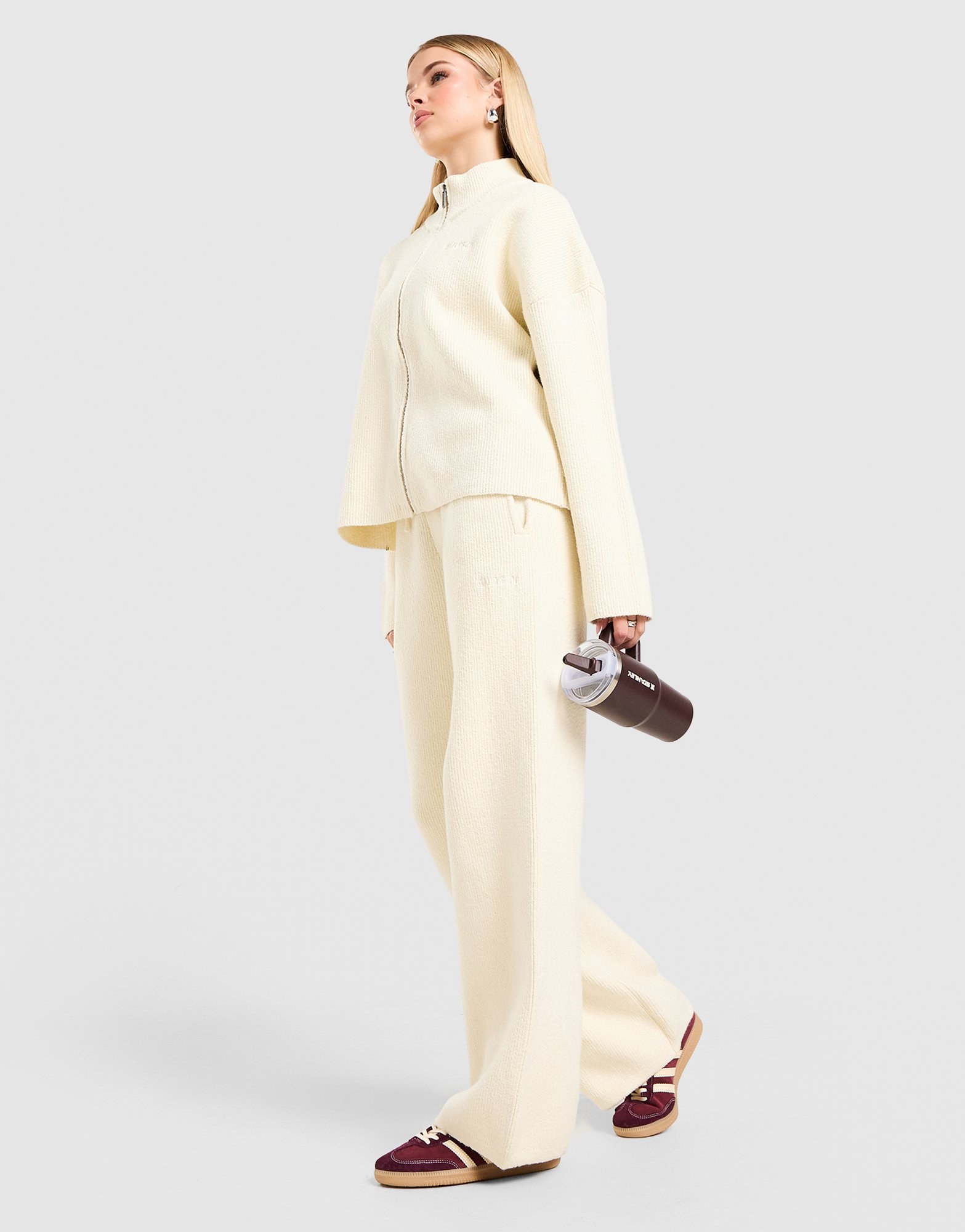 DAILYSZN Snug Knit Wide Leg Jogginghose