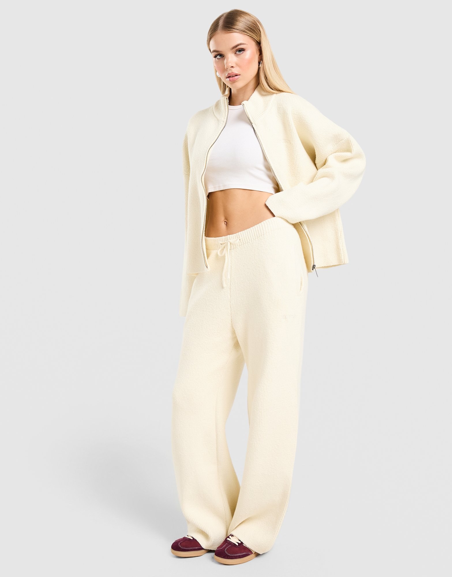 DAILYSZN Snug Knit Wide Leg Jogginghose