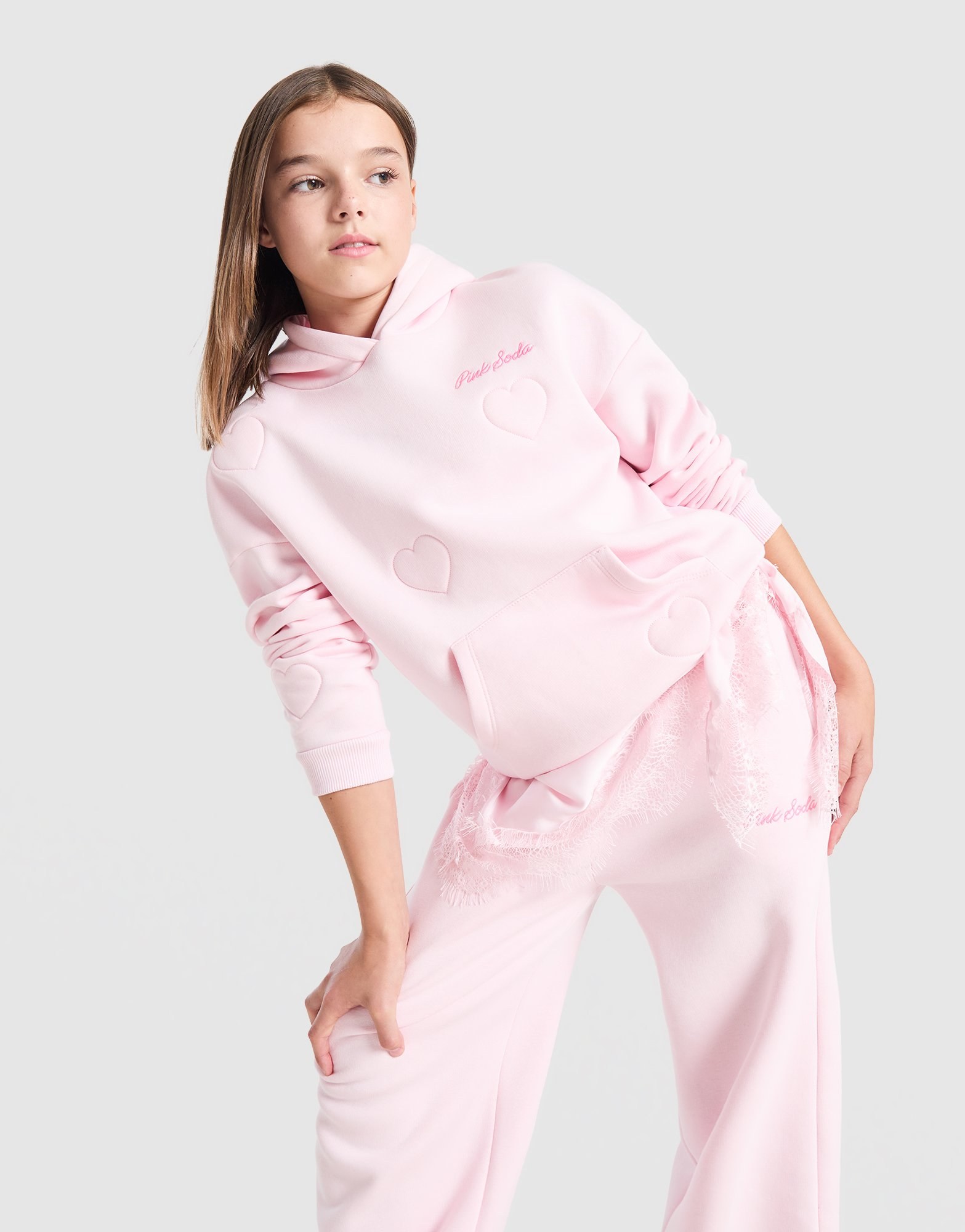 Pink Soda Sport Girls' Heart Stitch Hoodie Kinder