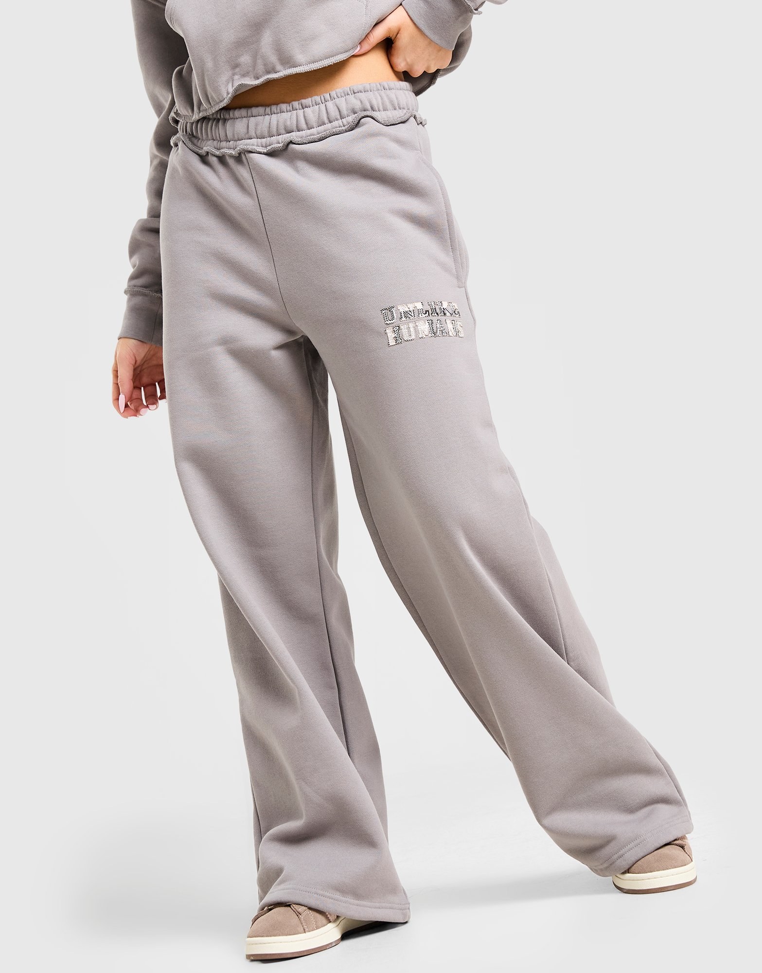 Unlike Humans Checkers Wide Leg Jogginghose