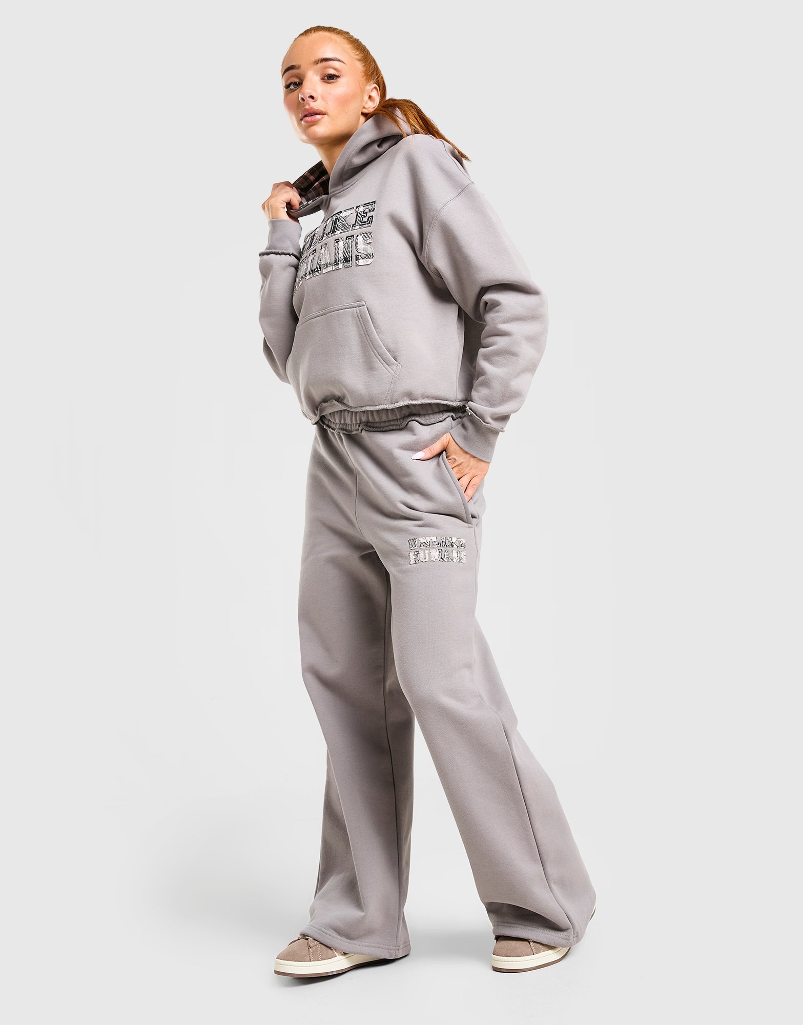Unlike Humans Checkers Wide Leg Jogginghose