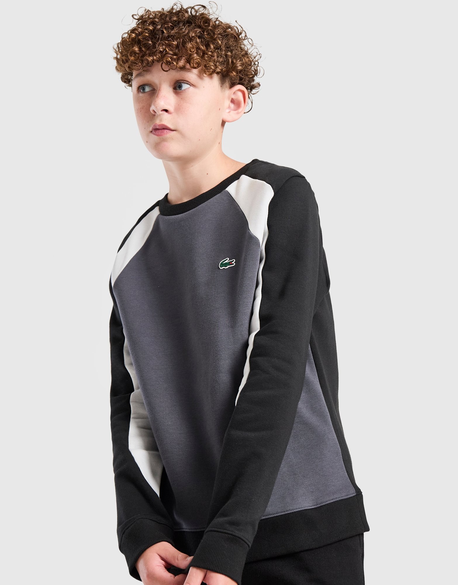 Lacoste Colour Block Fleece Crew Sweatshirt Kinder
