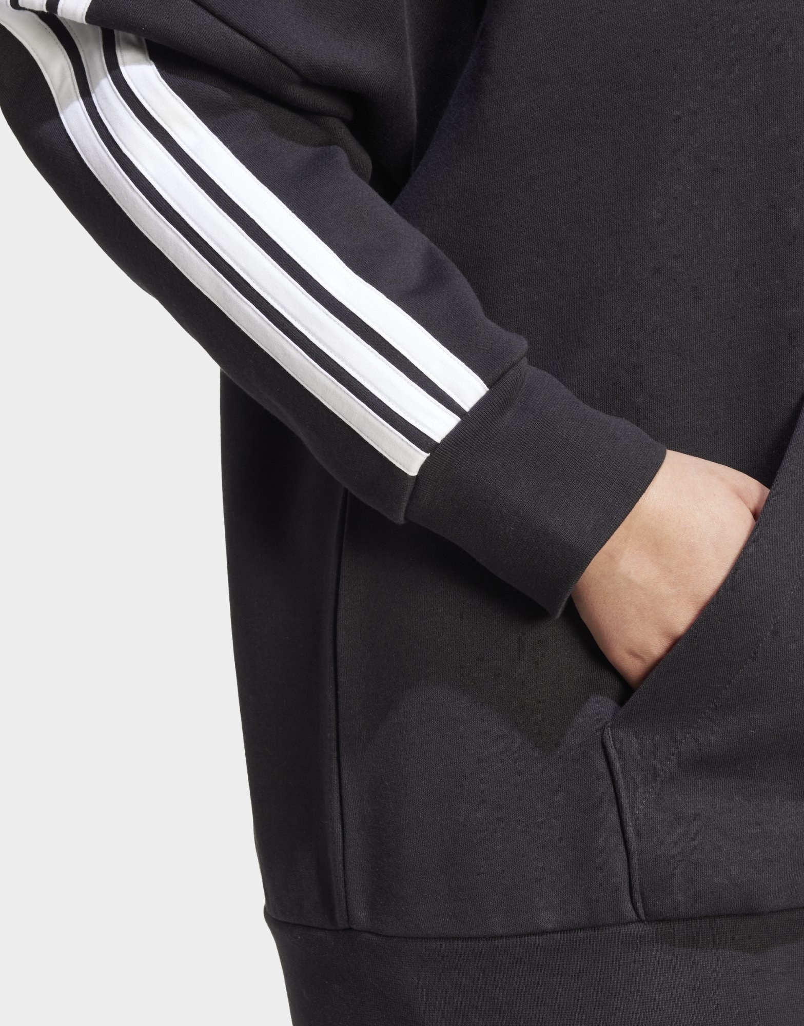 adidas Essentials 3-streifen Full-zip Fleece Kapuzenjacke (große Größen)