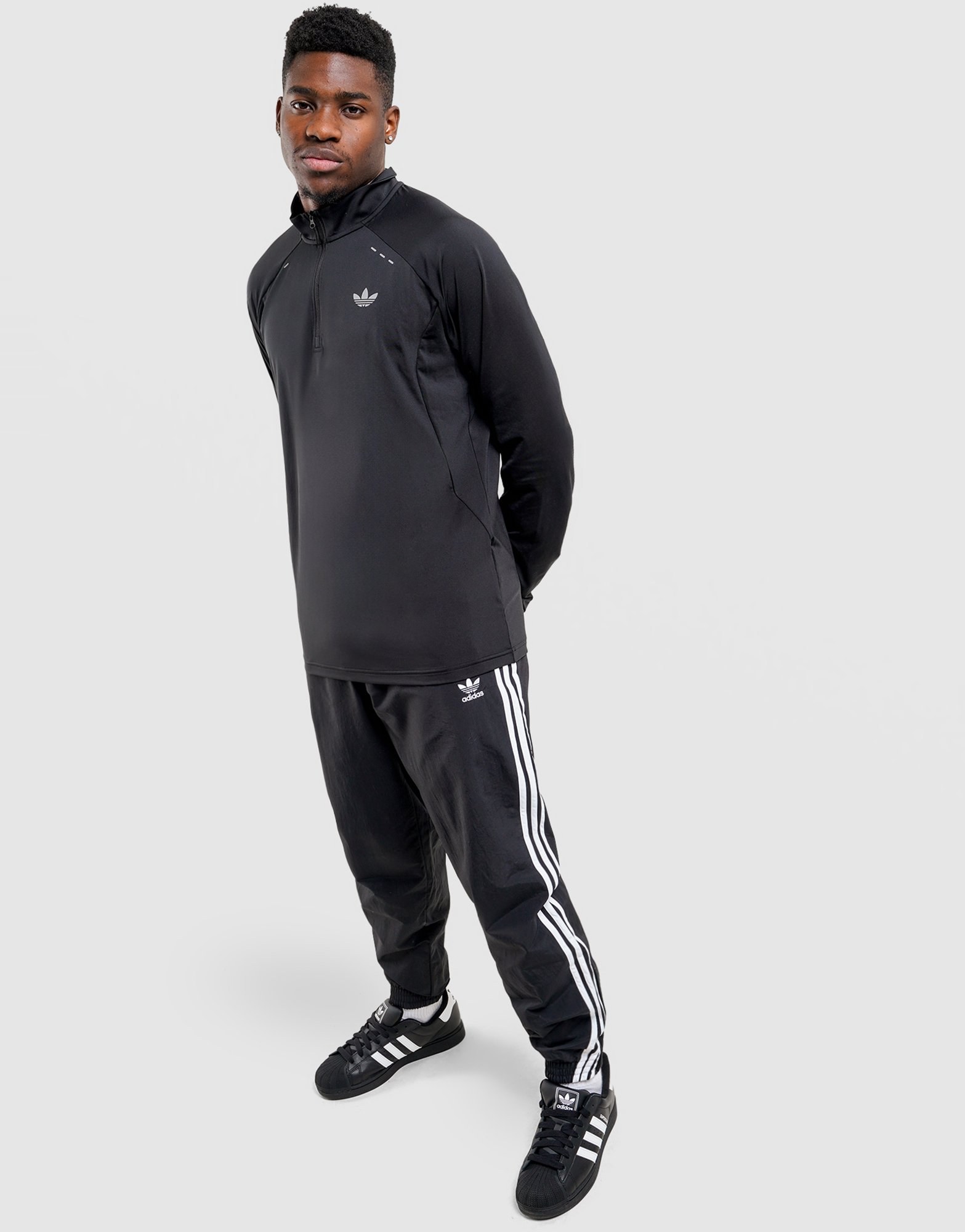 adidas Tech Trefoil Essentials Shirt, Reissverschluss Bis Zur Brust