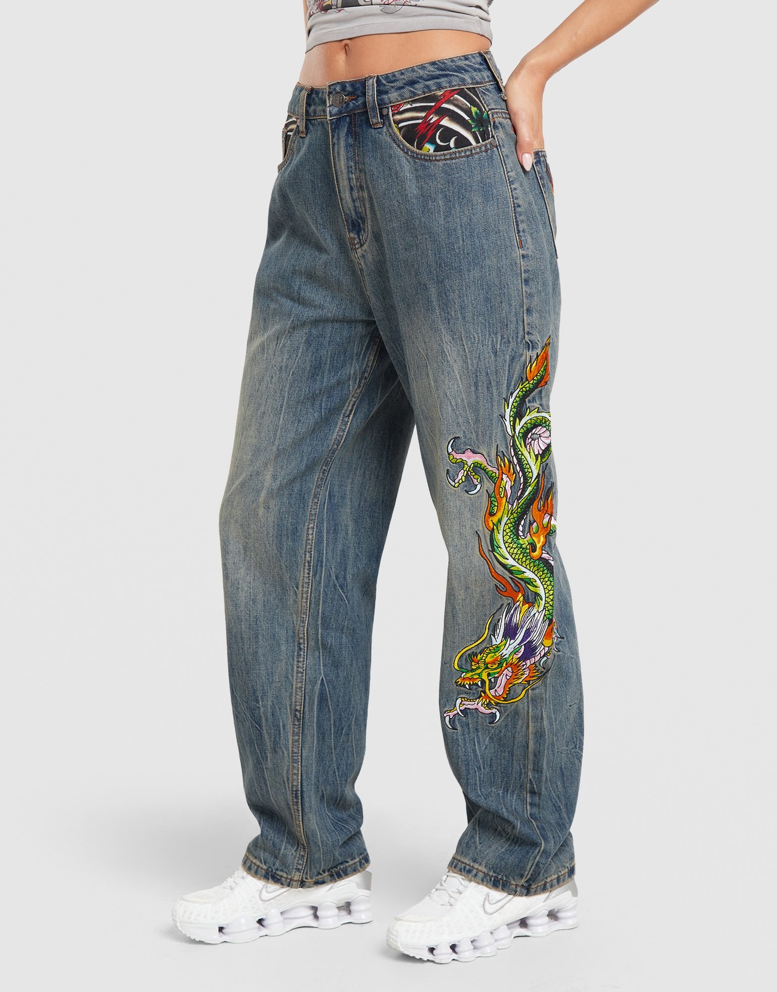 Ed Hardy Chinese Dragon Denim Jeans